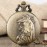 Vintage Bronze Pocket Watch Quartz Horse Hunter Pendant Watch With Fob Necklace Chain Best Gift For Women
