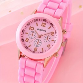 4Pcs/Set Fashionable And Minimalist Pointer Style Couple Quartz Watch, 2Pcs Watch+2Pcs Jewelry, Suitable For Daily Use Or Gift Giving, Suitable For Wearing All Year Round