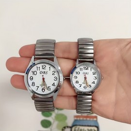 1pc Luminous Couples Quartz Watch Casual Fashion Analog Stretchy Band Wrist Watch, Valentines Gift For Women Men
