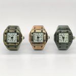 Quartz Ring Watch For Women Men Vintage Rectangle Pointer Arabic Numeral Dial Elastic Ring Watch