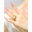 Fashion Quartz Ring Watch In Golden Design - Casual Style, Zinc Alloy Case, Round Dial, Analog Display, Electronic Movement, Alloy Band