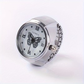 Fashionable Butterfly Ring Watches Alloy Strap Alloy Pointer Elegant Perfect Gifts For Her