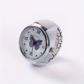 Fashionable Butterfly Ring Watches Alloy Strap Alloy Pointer Elegant Perfect Gifts For Her