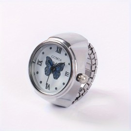 Fashionable Butterfly Ring Watches Alloy Strap Alloy Pointer Elegant Perfect Gifts For Her
