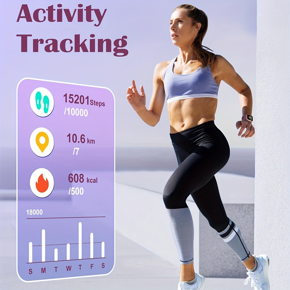 multifunctional smart watch for men and women sporty counter wireless calling stopwatch message notifications activity with over 100 sport modes water resistant for outdoor activities details 1