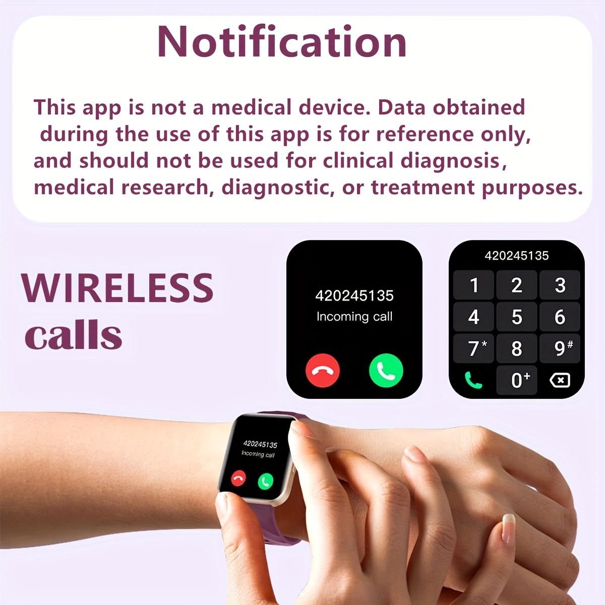 multifunctional smart watch for men and women sporty counter wireless calling stopwatch message notifications activity with over 100 sport modes water resistant for outdoor activities details 3
