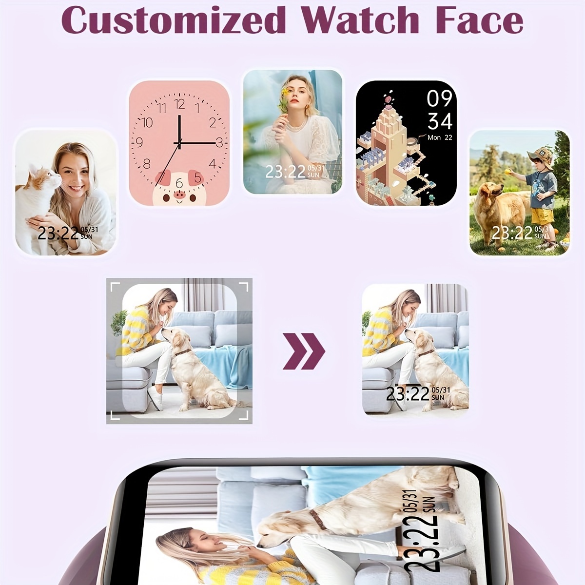 multifunctional smart watch for men and women sporty counter wireless calling stopwatch message notifications activity with over 100 sport modes water resistant for outdoor activities details 4