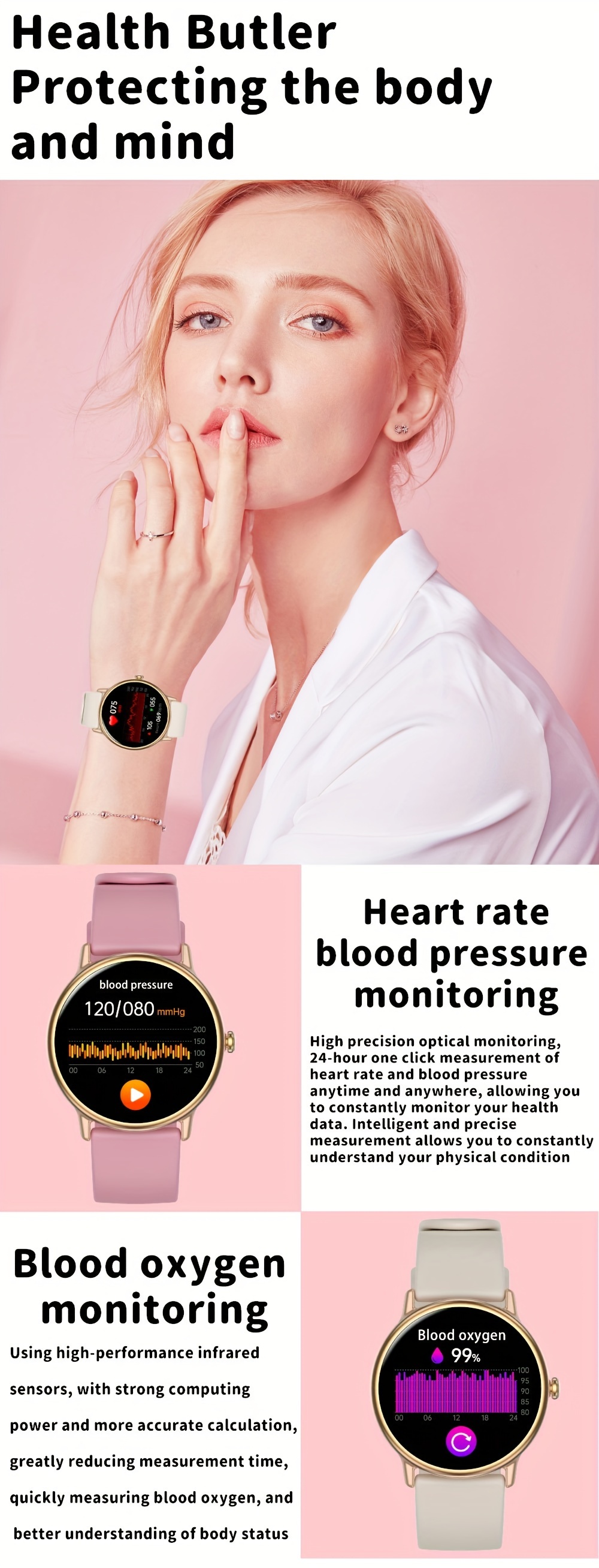 eymu waterproof smart watch with 1 43 hd amoled full color large screen one touch voice assistant notifications wireless calling music control remote camera 100 sports modes ideal gift for her details 10