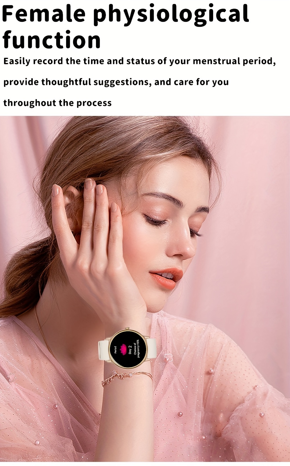 eymu waterproof smart watch with 1 43 hd amoled full color large screen one touch voice assistant notifications wireless calling music control remote camera 100 sports modes ideal gift for her details 11