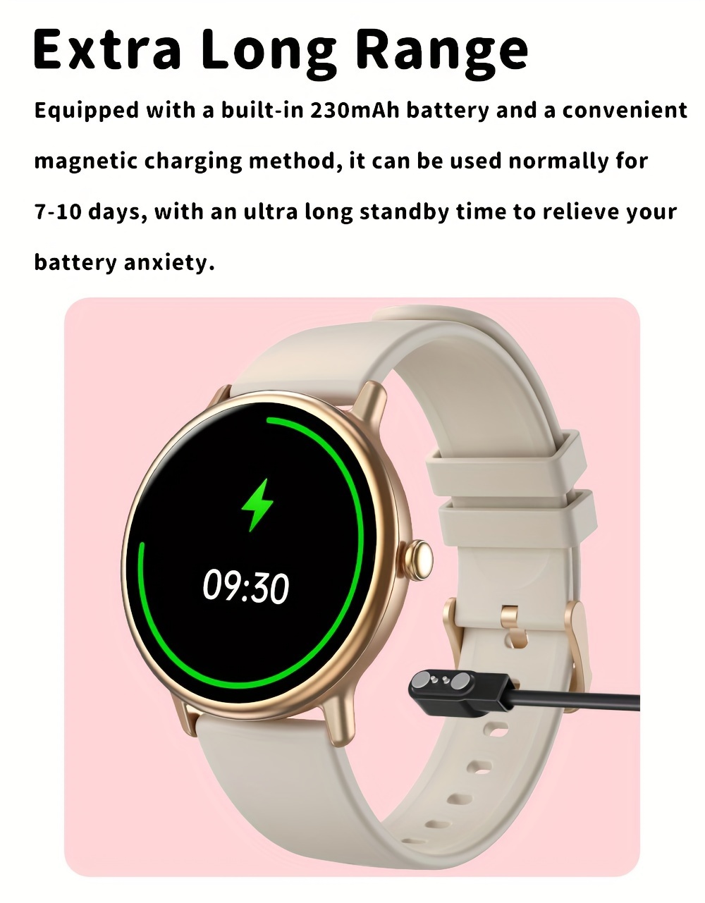 eymu waterproof smart watch with 1 43 hd amoled full color large screen one touch voice assistant notifications wireless calling music control remote camera 100 sports modes ideal gift for her details 14