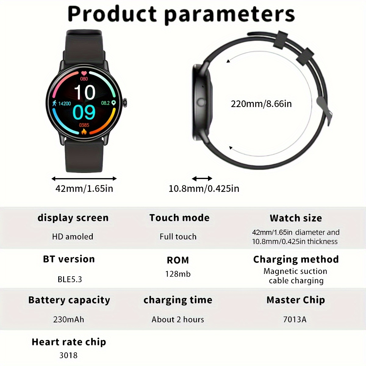 eymu waterproof smart watch with 1 43 hd amoled full color large screen one touch voice assistant notifications wireless calling music control remote camera 100 sports modes ideal gift for her details 15