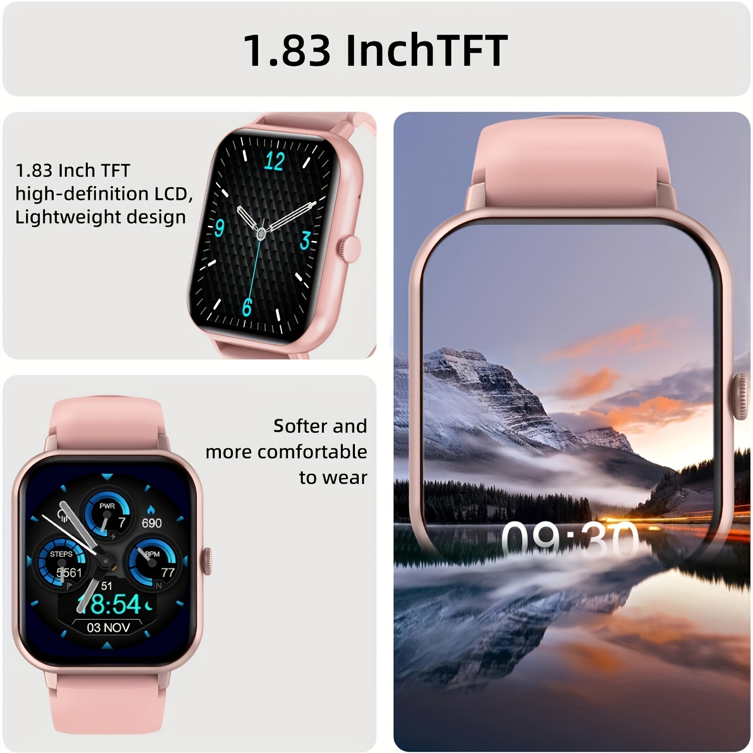 2024 new 1 83 full touch screen smartwatch wireless calling fitness with 100 modes pedometer calorie counter for men and women details 14