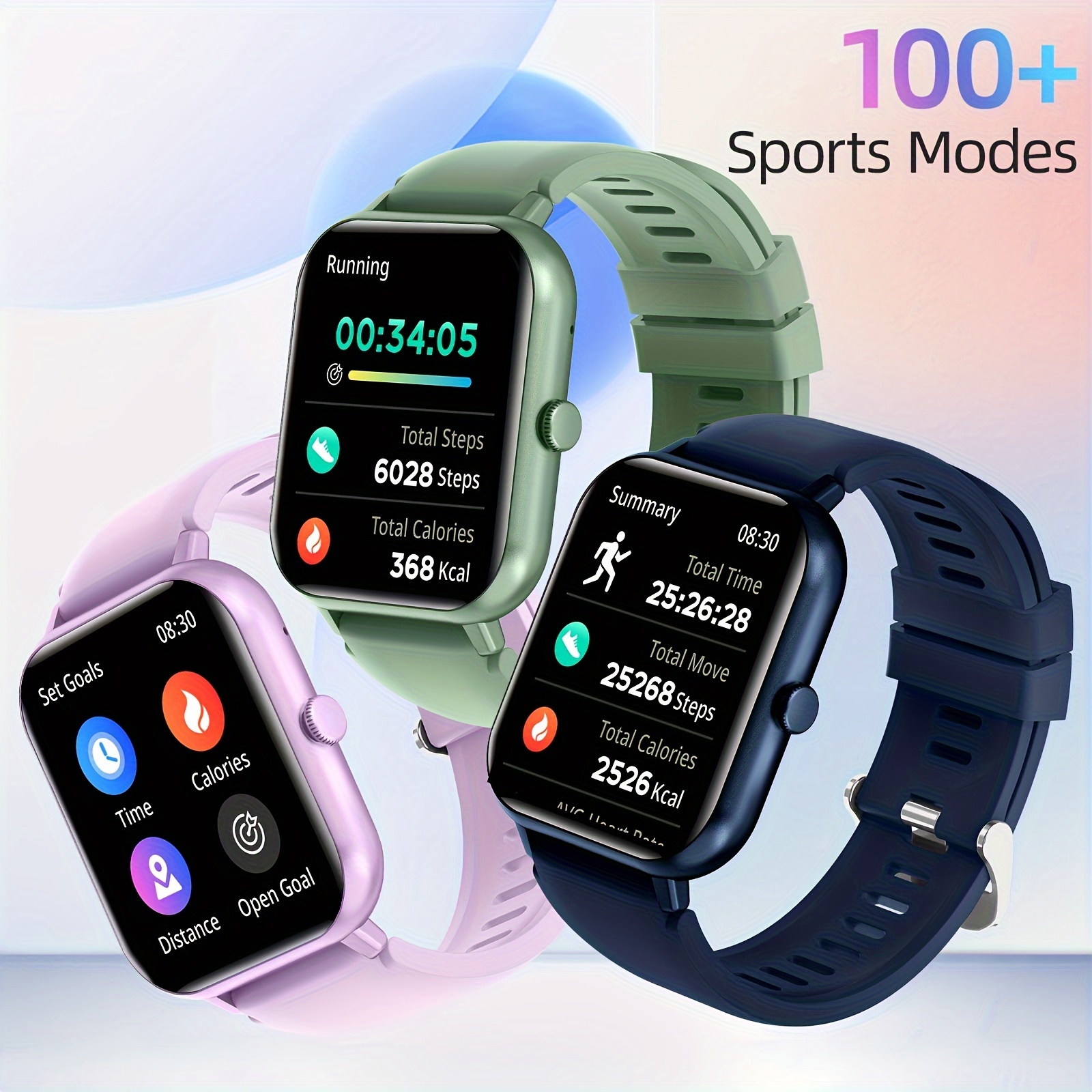 2024 new 1 83 full touch screen smartwatch wireless calling fitness with 100 modes pedometer calorie counter for men and women details 16