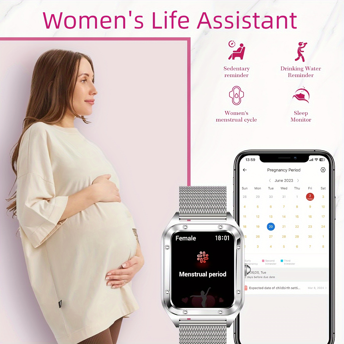 1 pc smart watch for women men wireless call answer make calls compatible with ios android phones 1 6 hd screen activity 100 sports watch with ai vioce mothers day gifts details 3