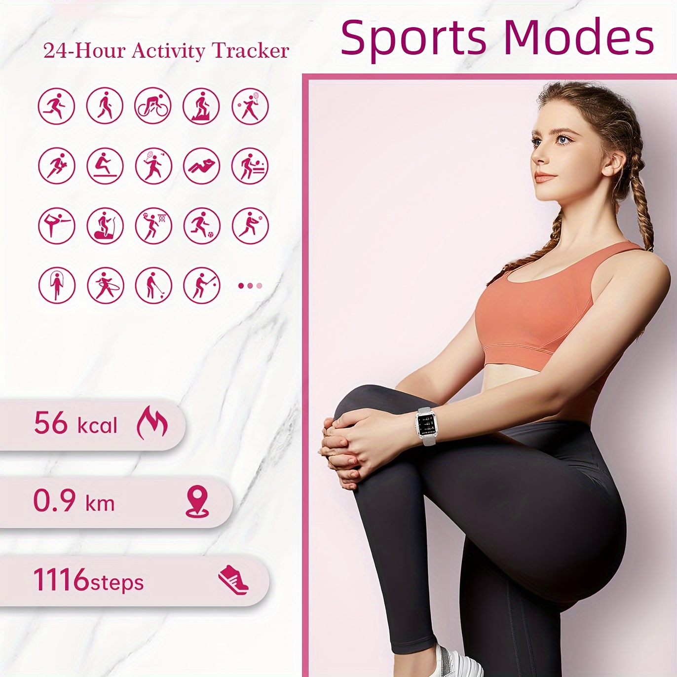1 pc smart watch for women men wireless call answer make calls compatible with ios android phones 1 6 hd screen activity 100 sports watch with ai vioce mothers day gifts details 4