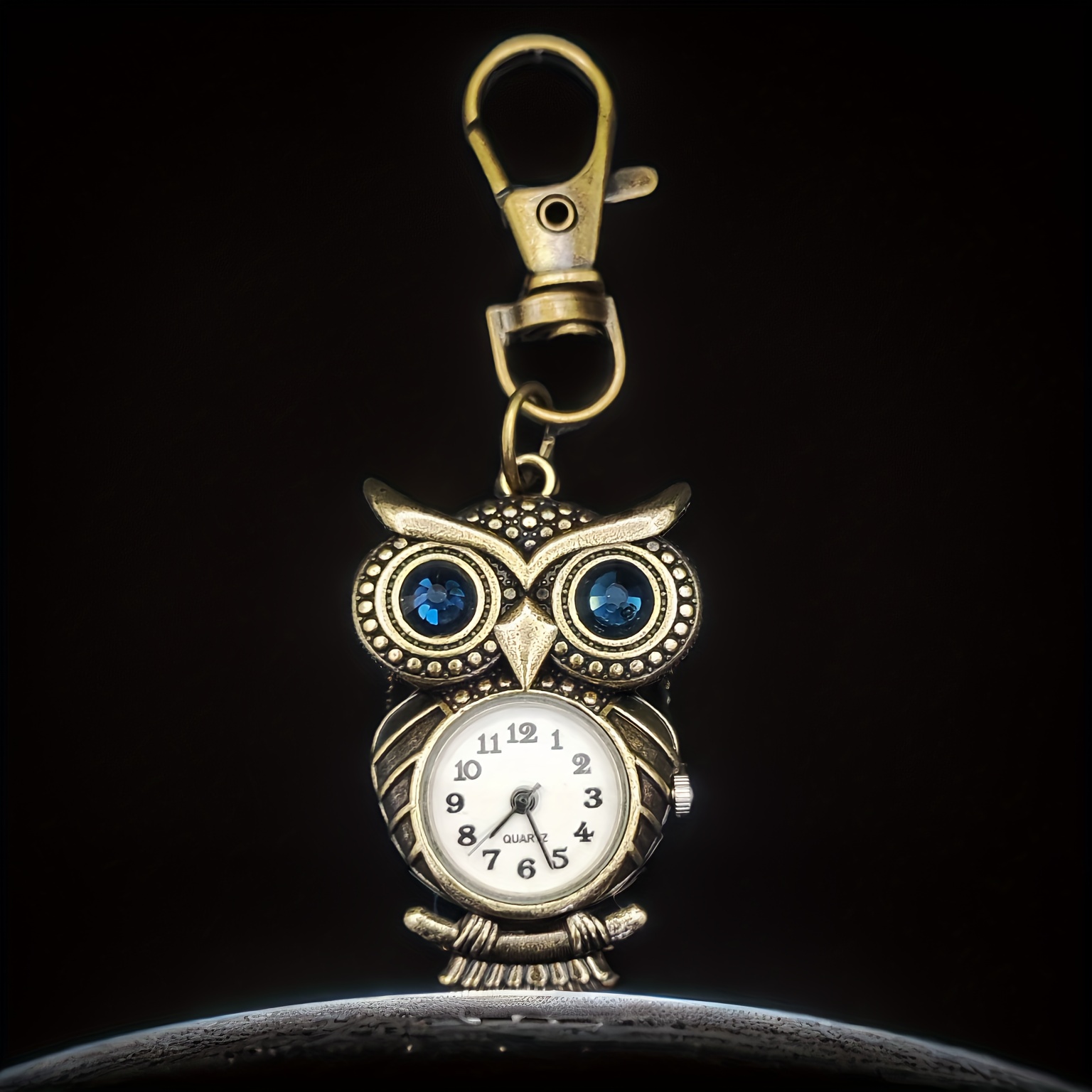 vintage owl quartz pocket watch with clip cute care nurse watch doctor paramedic medical brooch fob watch details 0