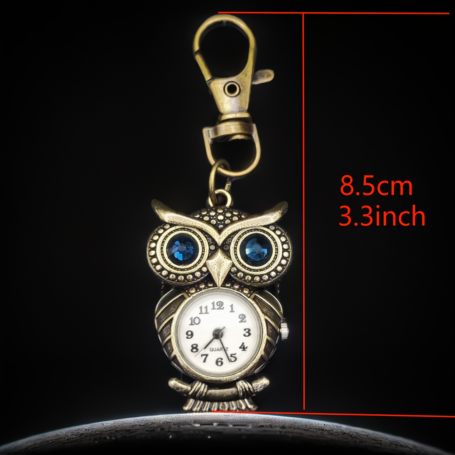 vintage owl quartz pocket watch with clip cute care nurse watch doctor paramedic medical brooch fob watch details 3