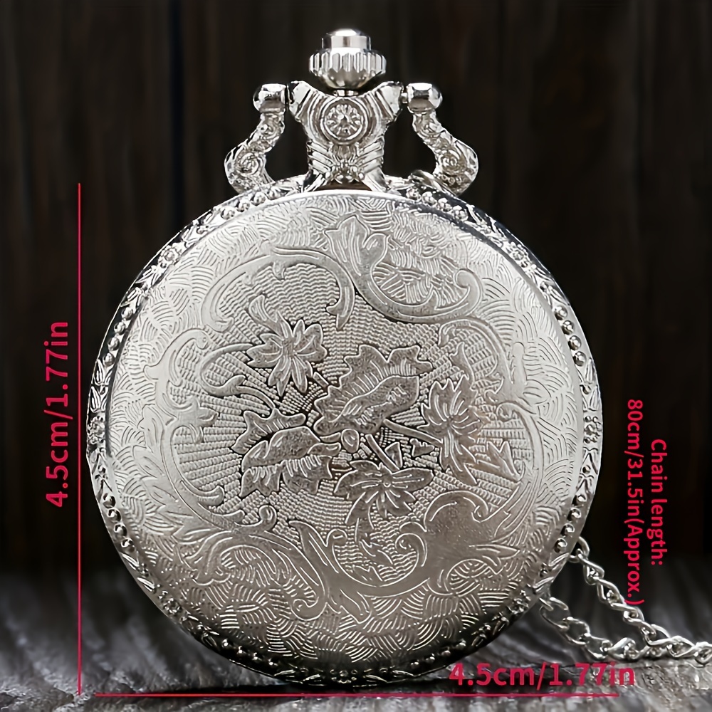 round pointer quartz pocket watch angler necklace chain pocket watch for women men gift for fathers day details 4