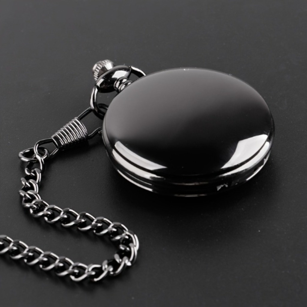 to the bride black quartz pocket watch durable arabic numerals dial chain pendant present for christmas new year birthday gift details 1
