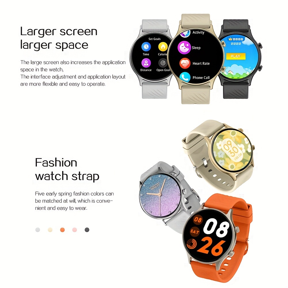 womens smartwatch 1 39 full touch screen 100 sports modes personalized dials activity music control wireless calling for iphone android details 3
