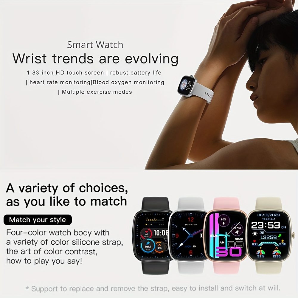 original smart watch for men women answer make call with calorie pedometer 100 sport modes music control voice control colorful smart band bracelet for ios android details 1