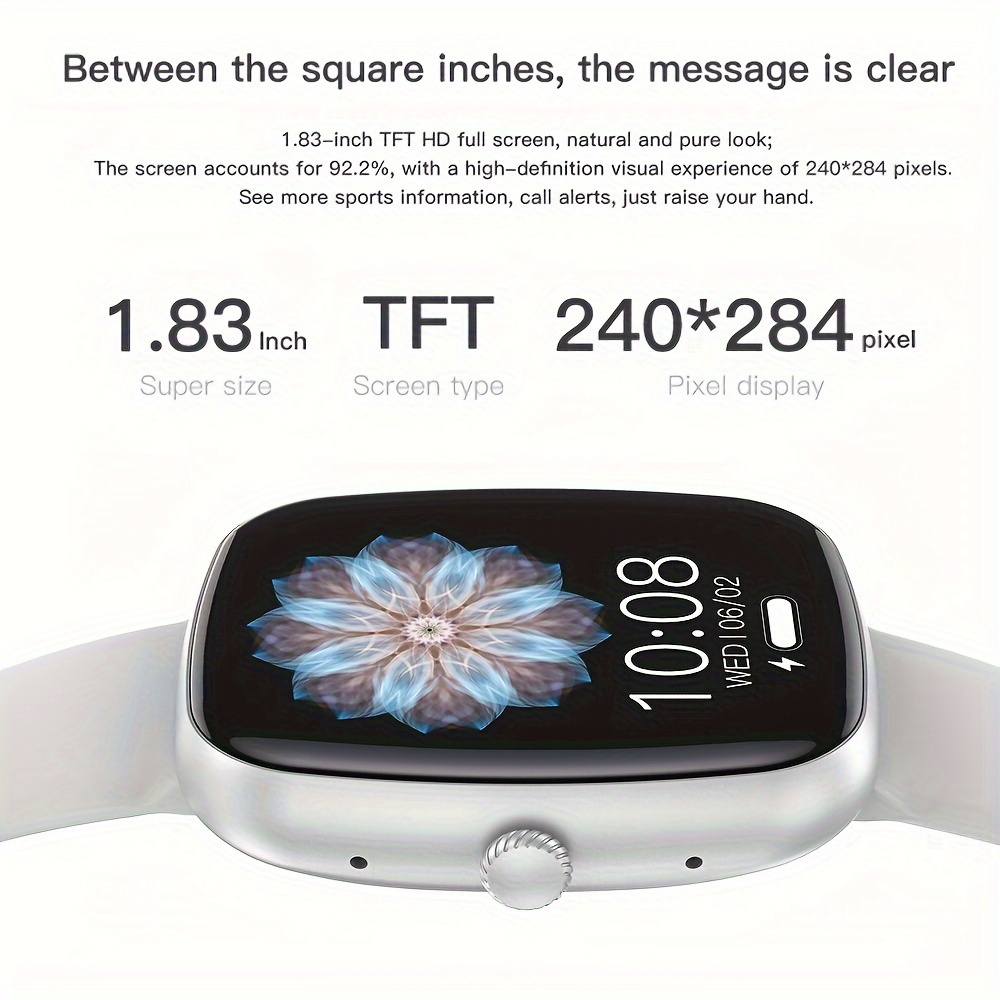 original smart watch for men women answer make call with calorie pedometer 100 sport modes music control voice control colorful smart band bracelet for ios android details 2