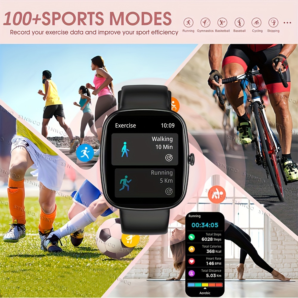 original smart watch for men women answer make call with calorie pedometer 100 sport modes music control voice control colorful smart band bracelet for ios android details 7