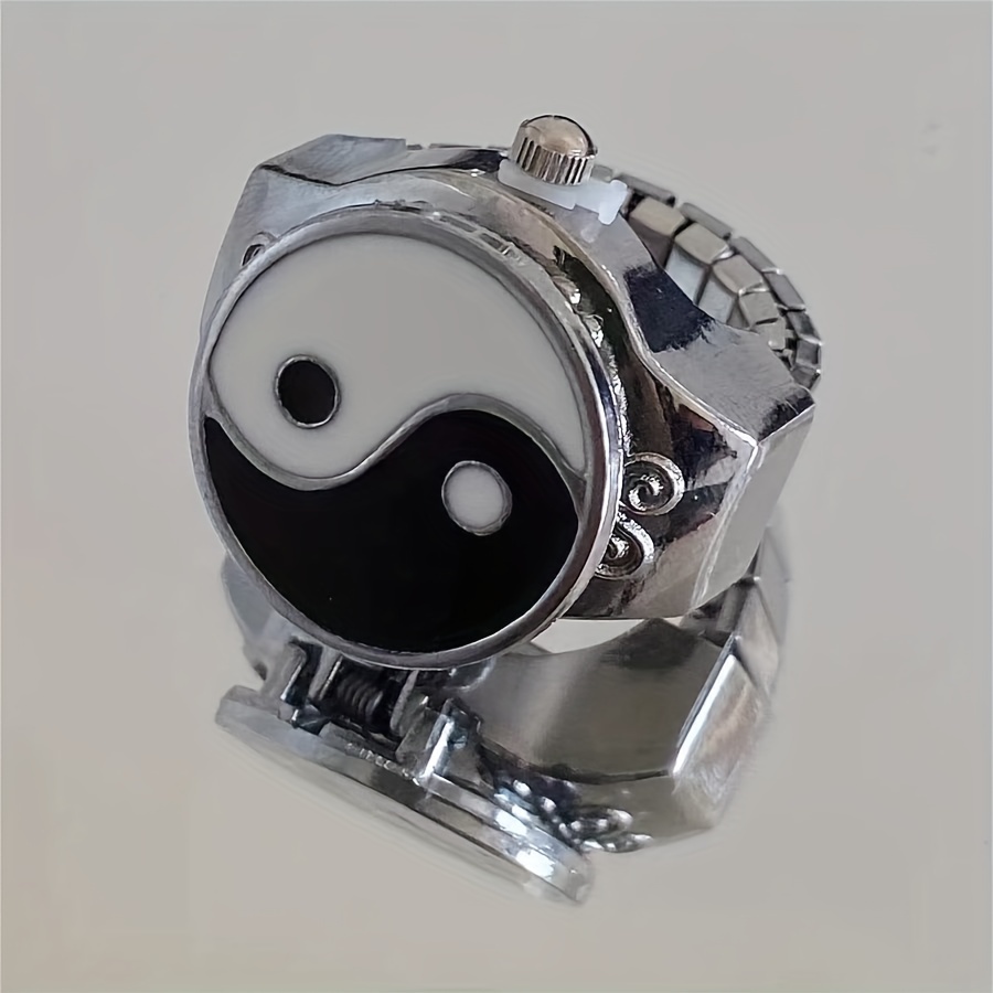 color block round quartz watch metal watch trendy couple finger ring watches accessories details 2