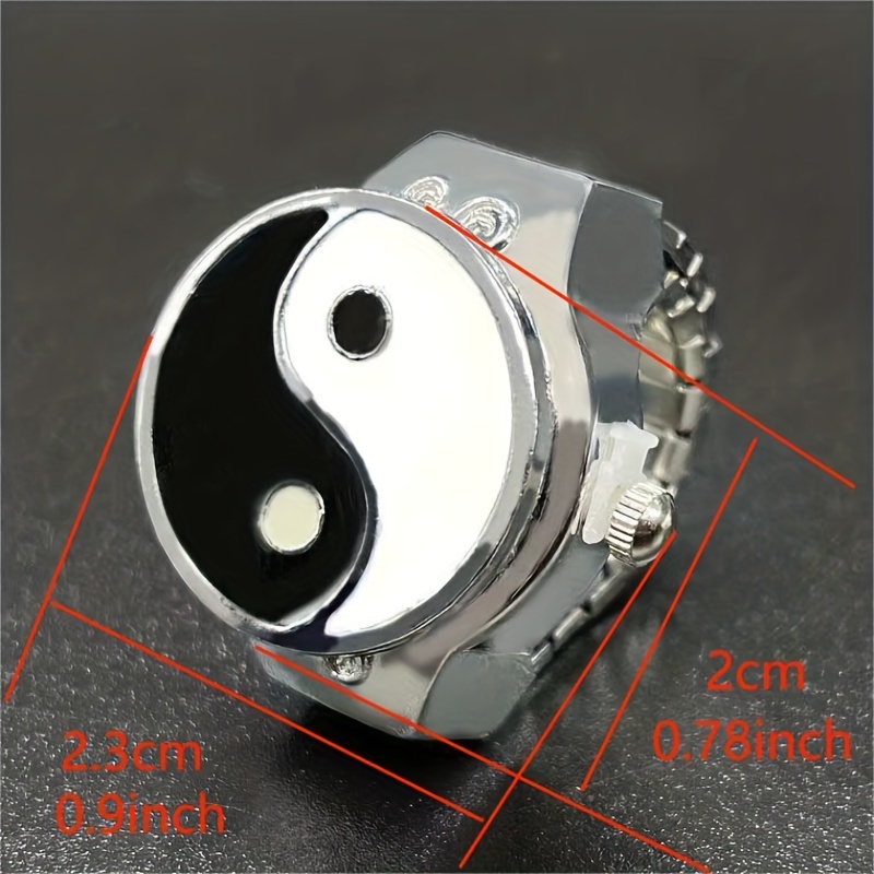 color block round quartz watch metal watch trendy couple finger ring watches accessories details 3