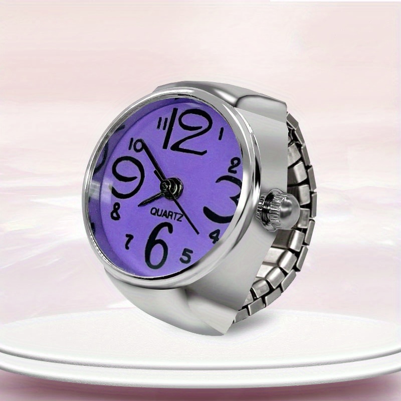 y2k round pointer quartz finger watch punk party elastic band ring watch gift for valentines day details 4