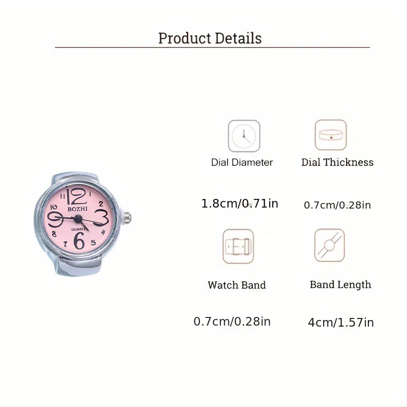 y2k round pointer quartz finger watch punk party elastic band ring watch gift for valentines day details 6