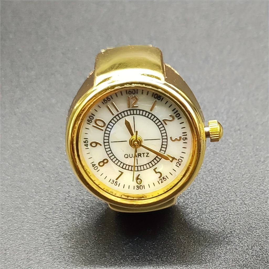 mini quartz finger watch hiphop round pointer elastic band analog ring watch for women men teens gift for valentines day details 4