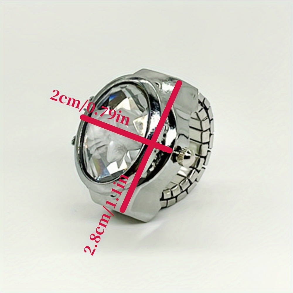 y2k luxury rhinestone quartz ring watch fashion stretchy band finger watch gift for women female details 4