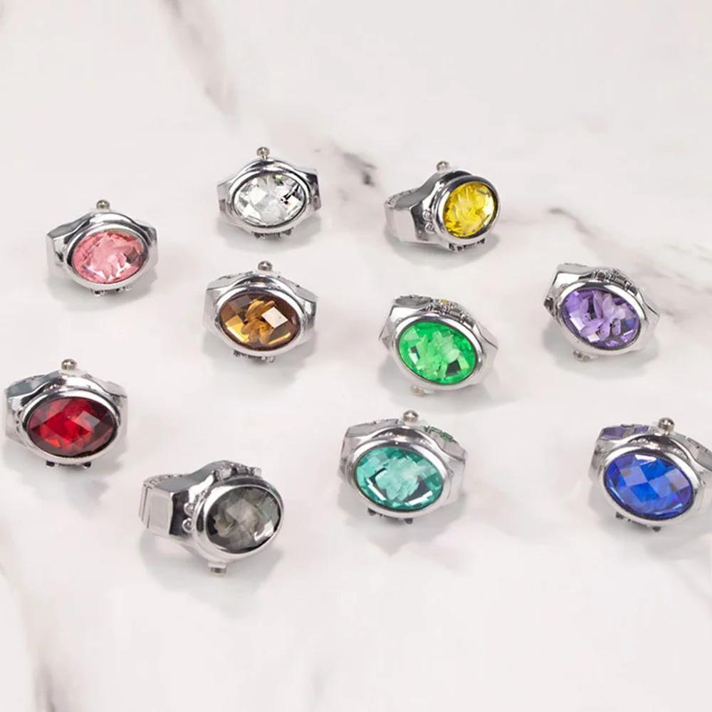 y2k luxury rhinestone quartz ring watch fashion stretchy band finger watch gift for women female details 8